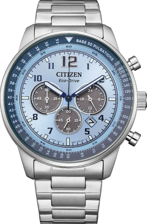 萬年鐘錶 - Citizen 星辰錶  希望之藍限定款三眼計時光動能男錶 CA4500-83M  錶徑44MM