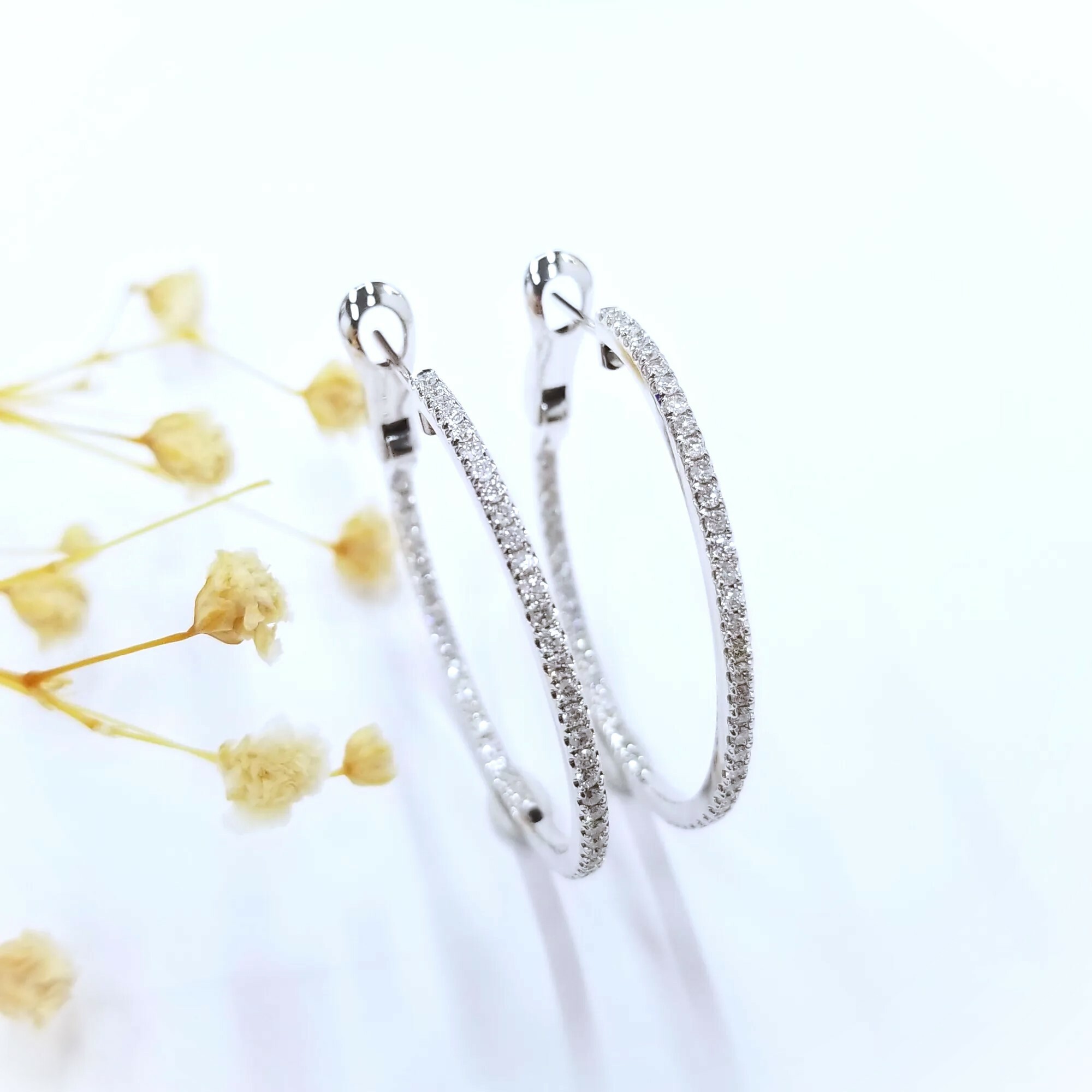 18K White Gold 0.93ct Diamond Earrings