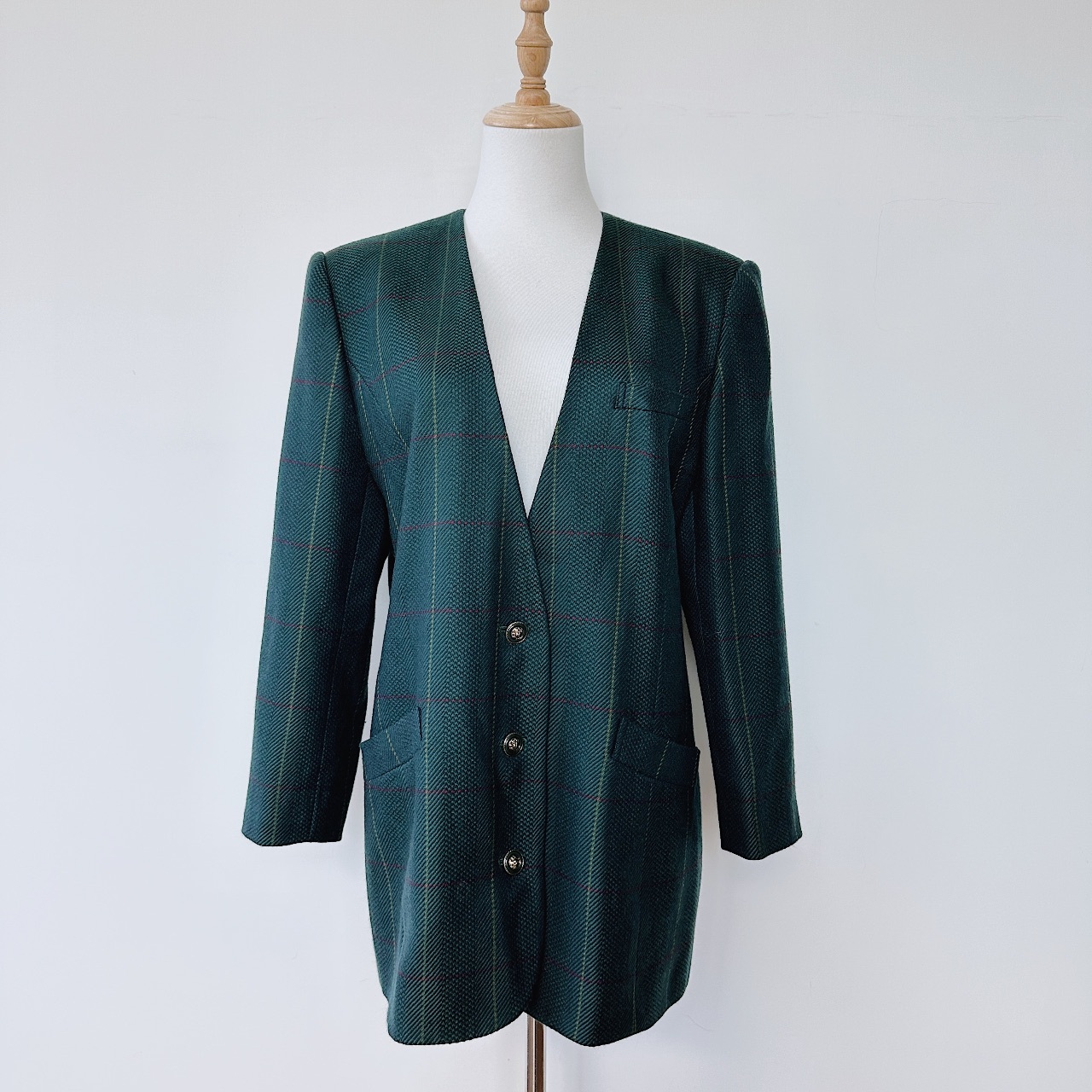 Chalet Blanc 綠色大格紋西裝外套