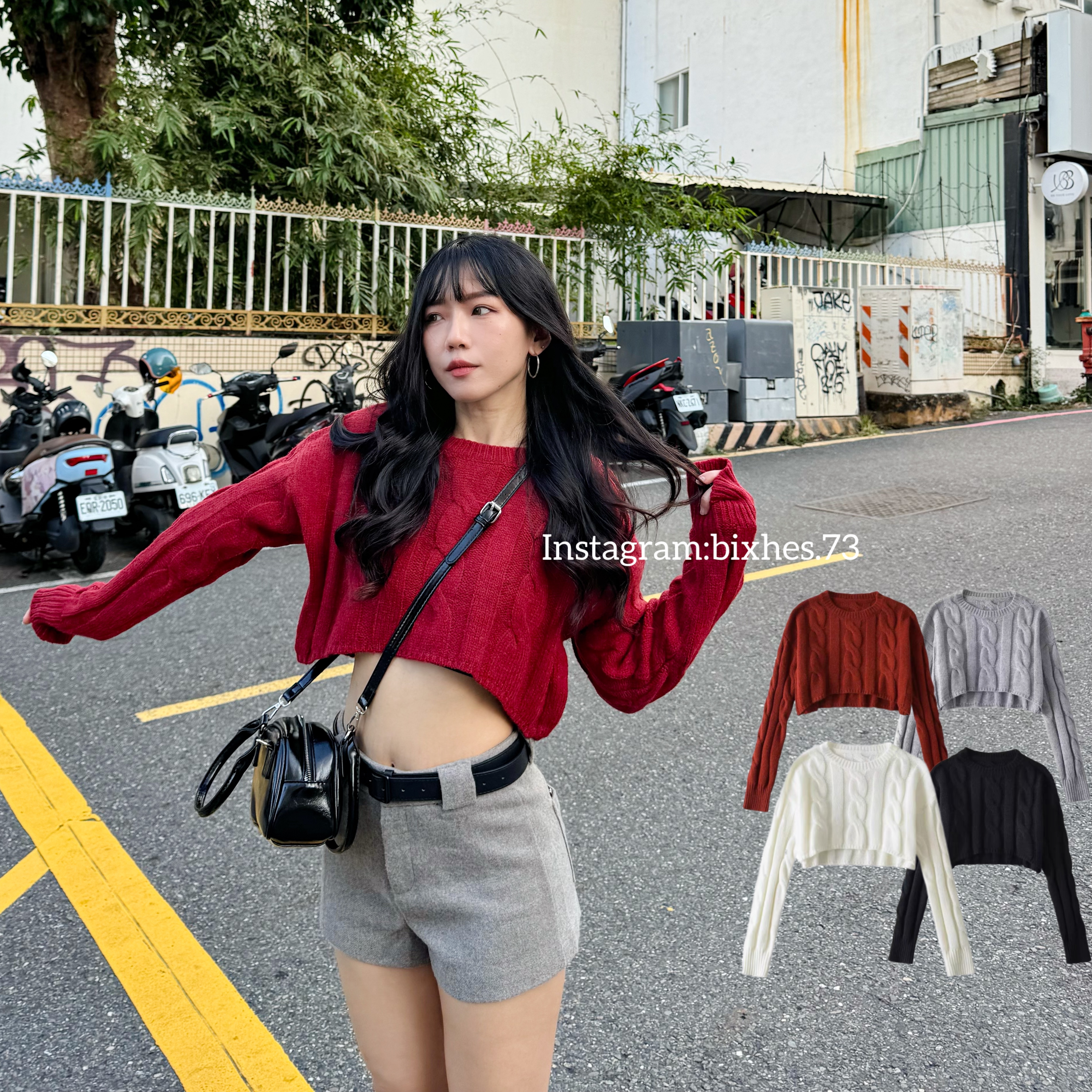 麻花短版毛衣(B00014)