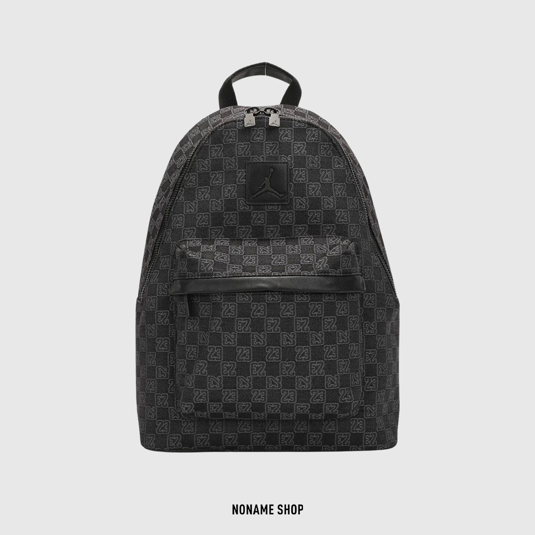 NIKE JORDAN MONOGRAM BACKPACK 復古 老花 後背包 陳傑憲 深黑灰 (大)