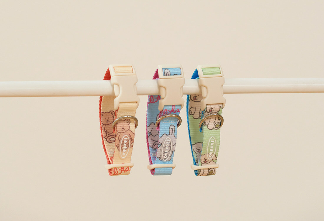 《 LikaLika 》印花尼龍快扣項圈 (兩色)