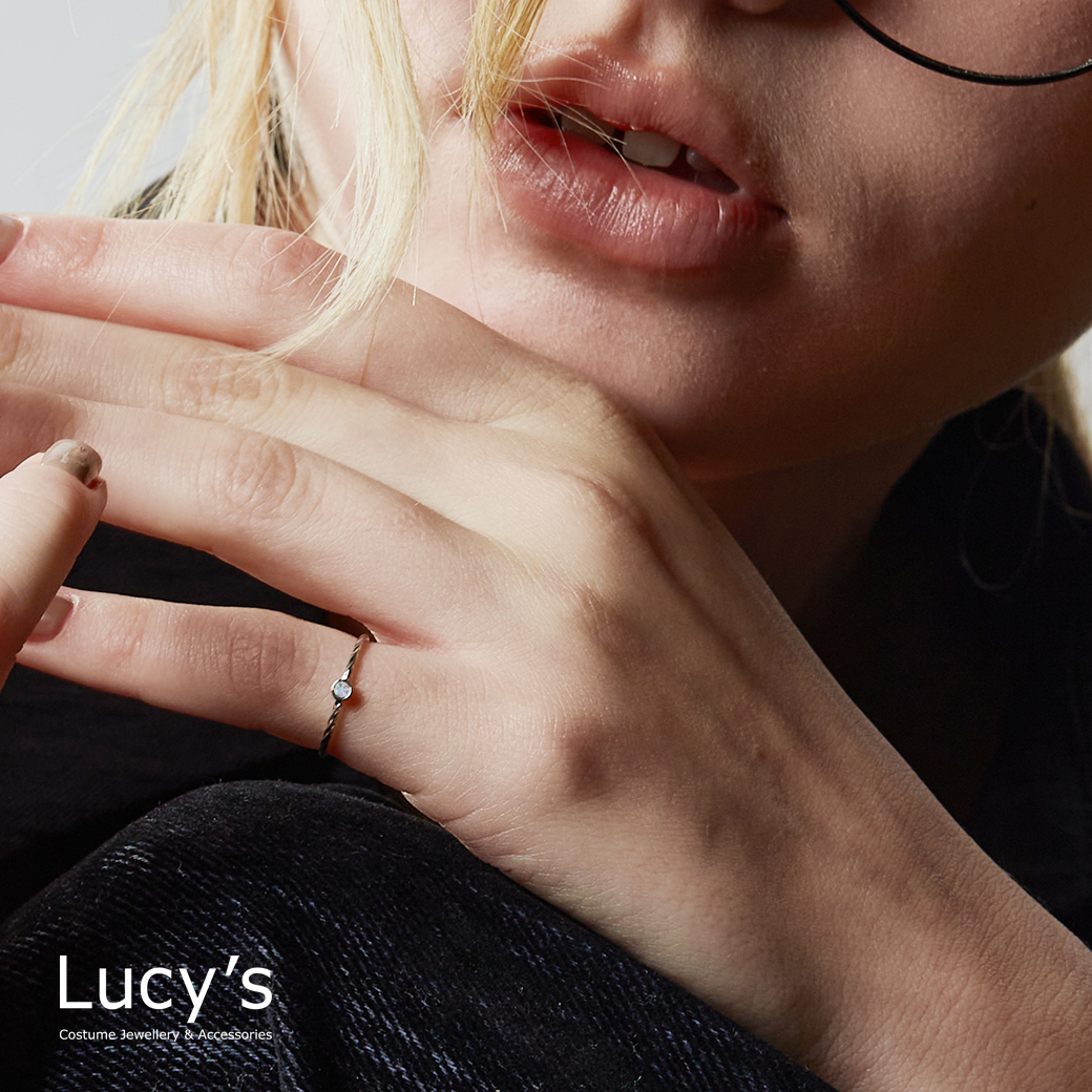 *LUCKY RING 好運尾戒｜增加貴人運 (銀彩白) (109837)