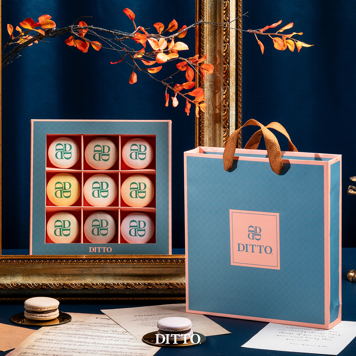 【畫框系列｜彌月禮盒】9入馬卡龍