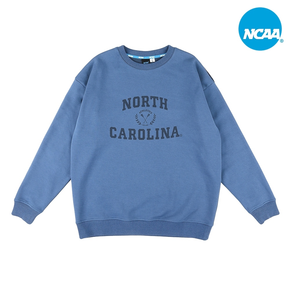 【NCAA】北卡大學 North Carolina 基本刷毛拼接大學T-藍