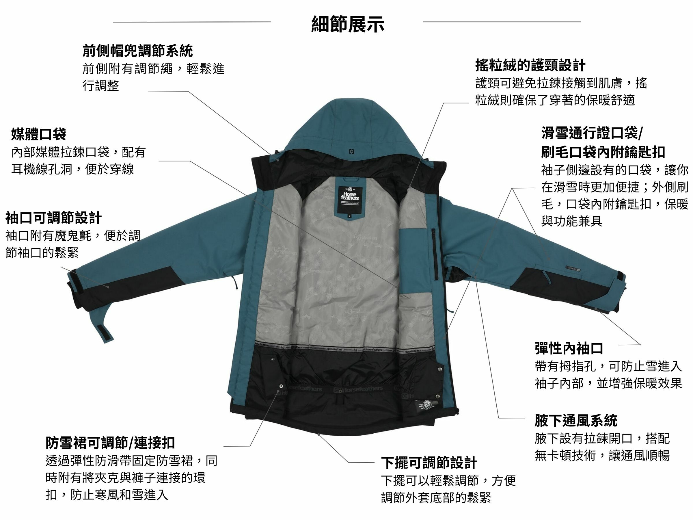 DAMIEN YOUTH JACKET FW24兒童滑雪外套 (10K/10K)細節展示