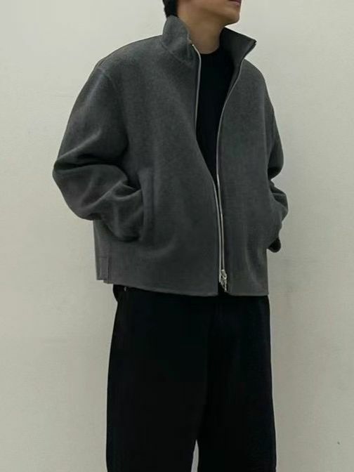 淨色企領拉鍊外套 SLOWER-012JK