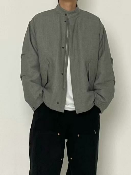 淨色企領拉鍊外套(薄夾棉) SLOWER-015JK