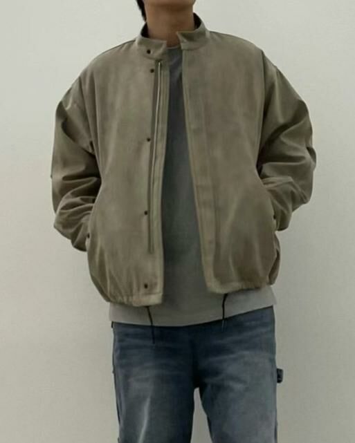 淨色企領猄面拉鍊外套(薄夾棉) SLOWER-017JK