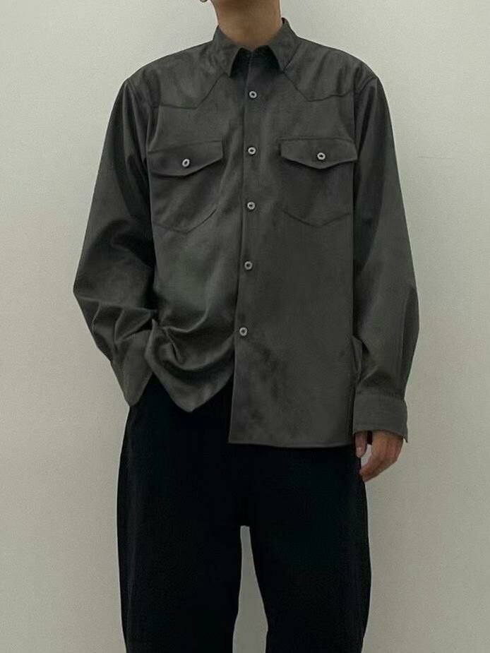 淨色猄面長袖恤衫 SLOWER-019S