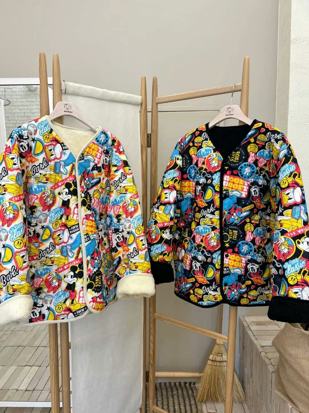 卡通圖案毛毛開胸外套(雙面) KKUKKU-026JK