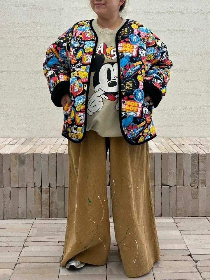 卡通圖案毛毛開胸外套(雙面) KKUKKU-026JK