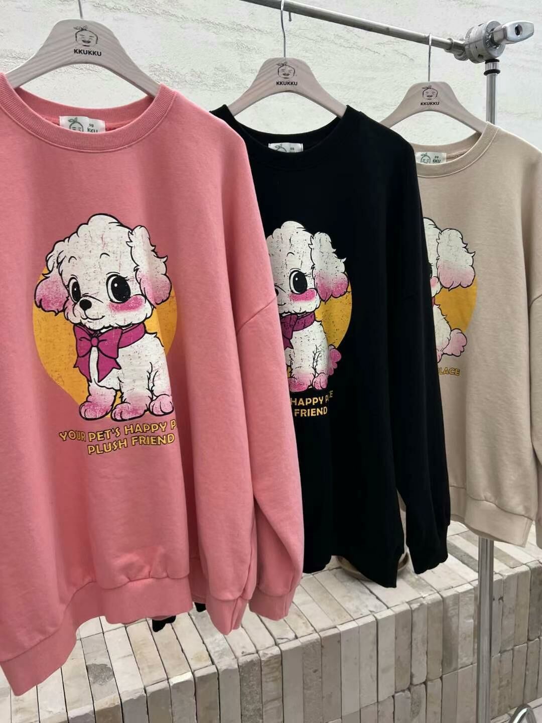 卡通圖案英文字衛衣 KKUKKU-033T