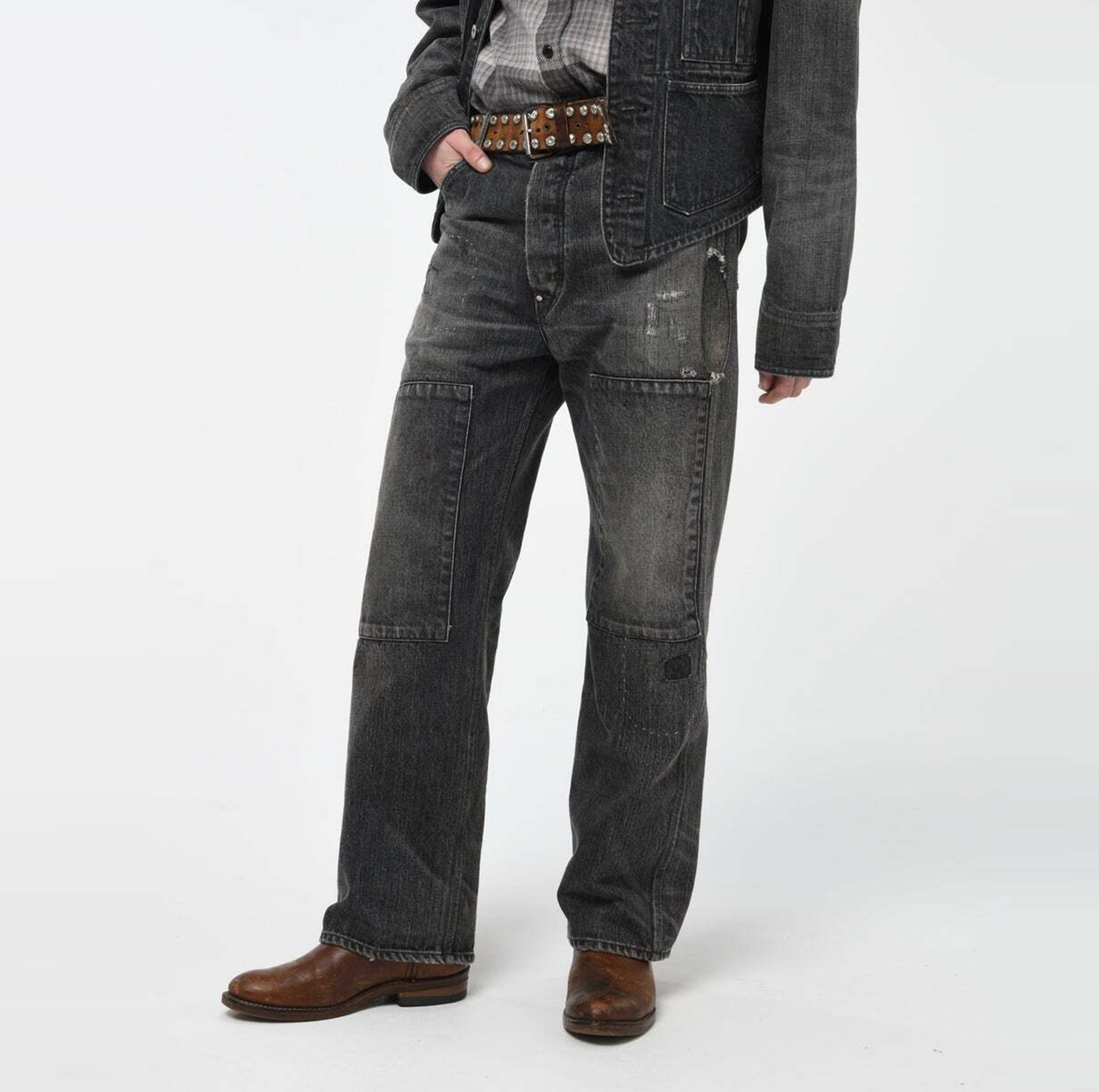 9/20 ON SALE: BOWWOW LAPD 30S BLACK DENIM PANTS REPAIRED - PRE ORDER ITEM (預訂中)