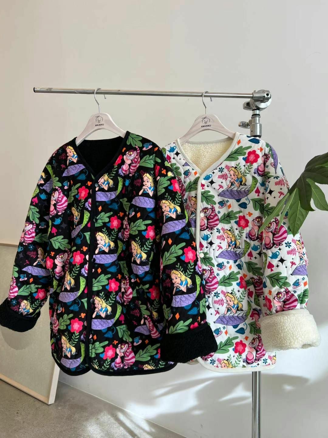 卡通圖案毛毛開胸外套(雙面) KKUKKU-042JK