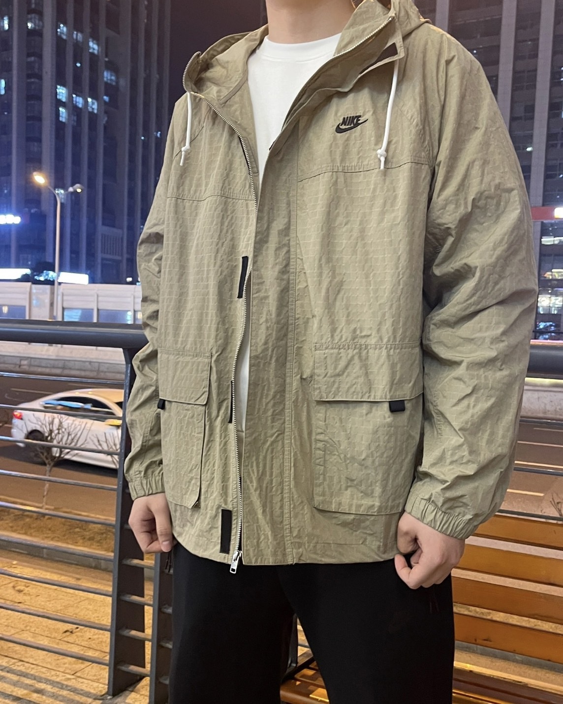 NIKE Club Bowline 男款 卡其色 防風 大口袋 外套