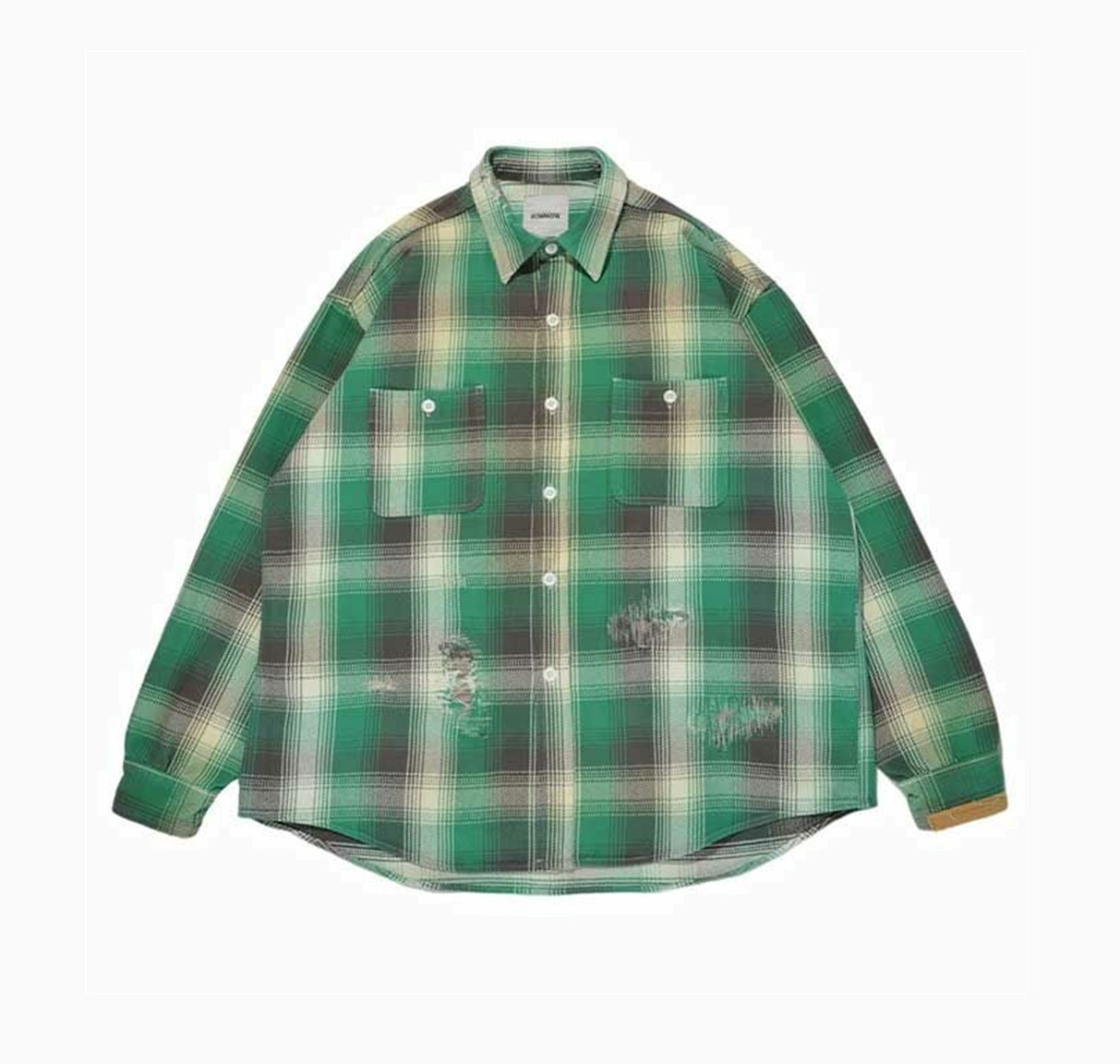 BOWWOW HEAVY WEIGHT FLANNEL SHIRTS AGING - GREEN PRE ORDER ITEM (預訂中)