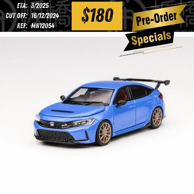 PO-$180 * MOTORHELIX * 1:64 HONDA CIVIC TYPE R FL5 BLUE [OD05/12]