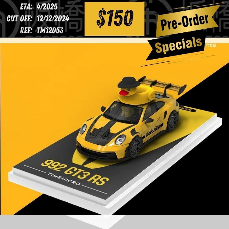 PO-$150 * TIME MICRO * 1:64 PORSCHE 992 GT3 RS YELLOW [OD05/12]