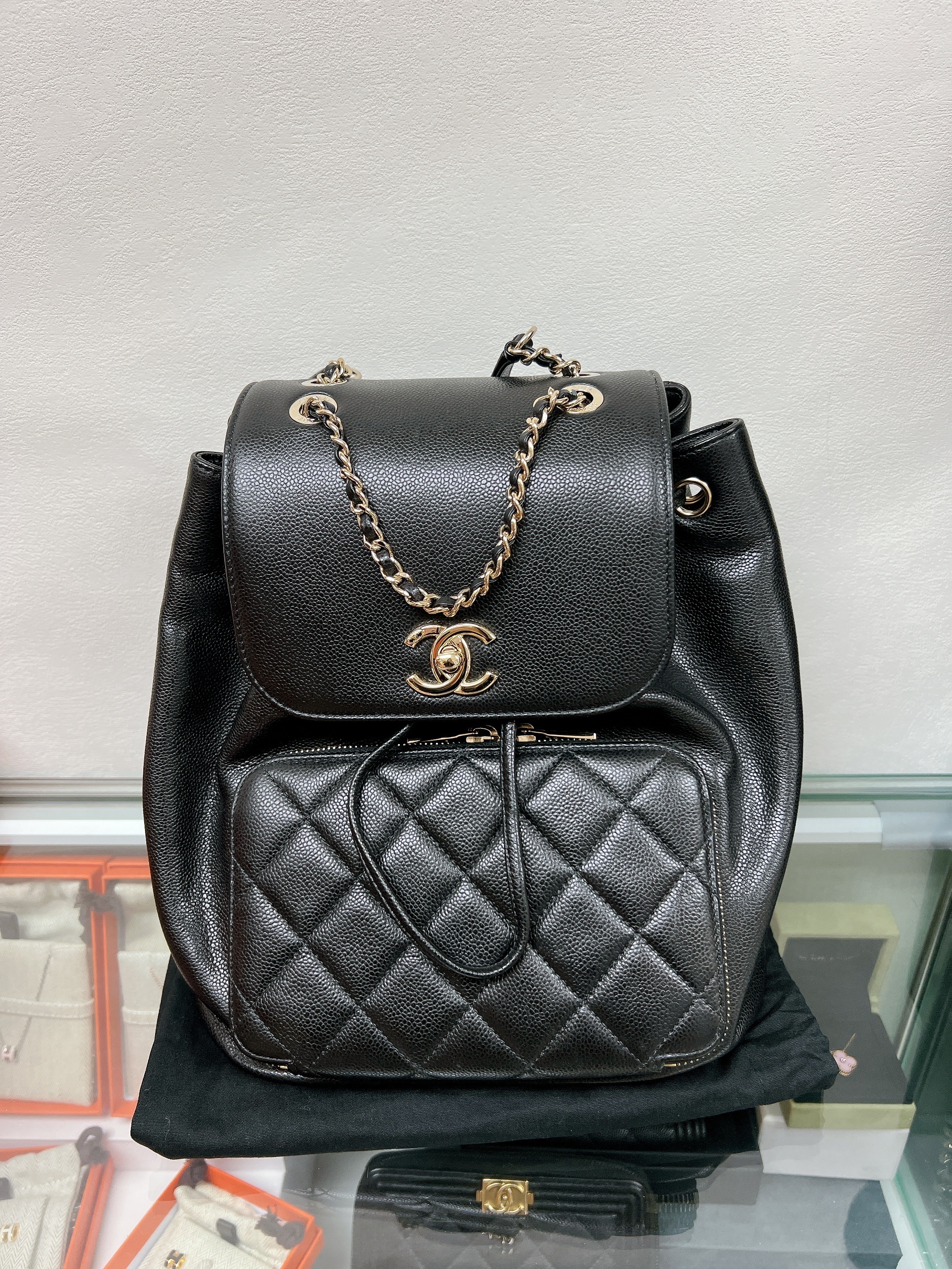 Chanel backpack (black caviar/ GHW)