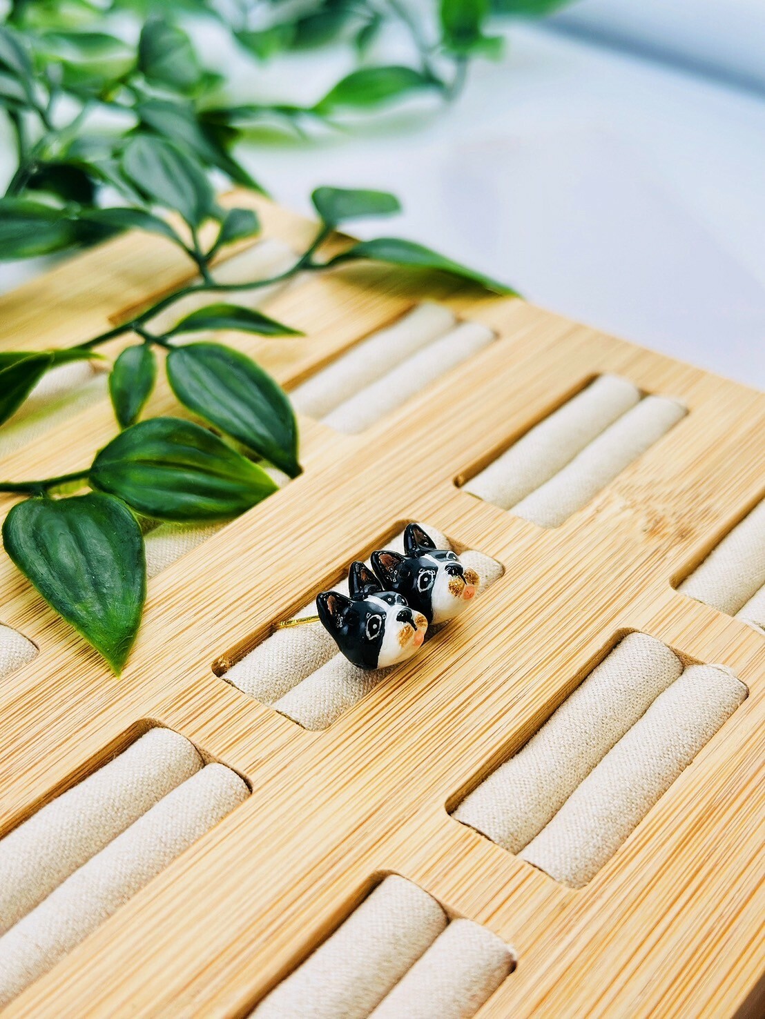 法國鬥牛犬立體耳環