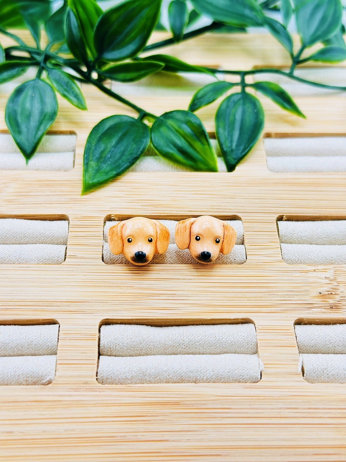 臘腸犬立體耳環