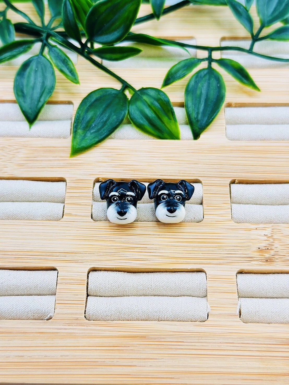 雪納瑞立體耳環
