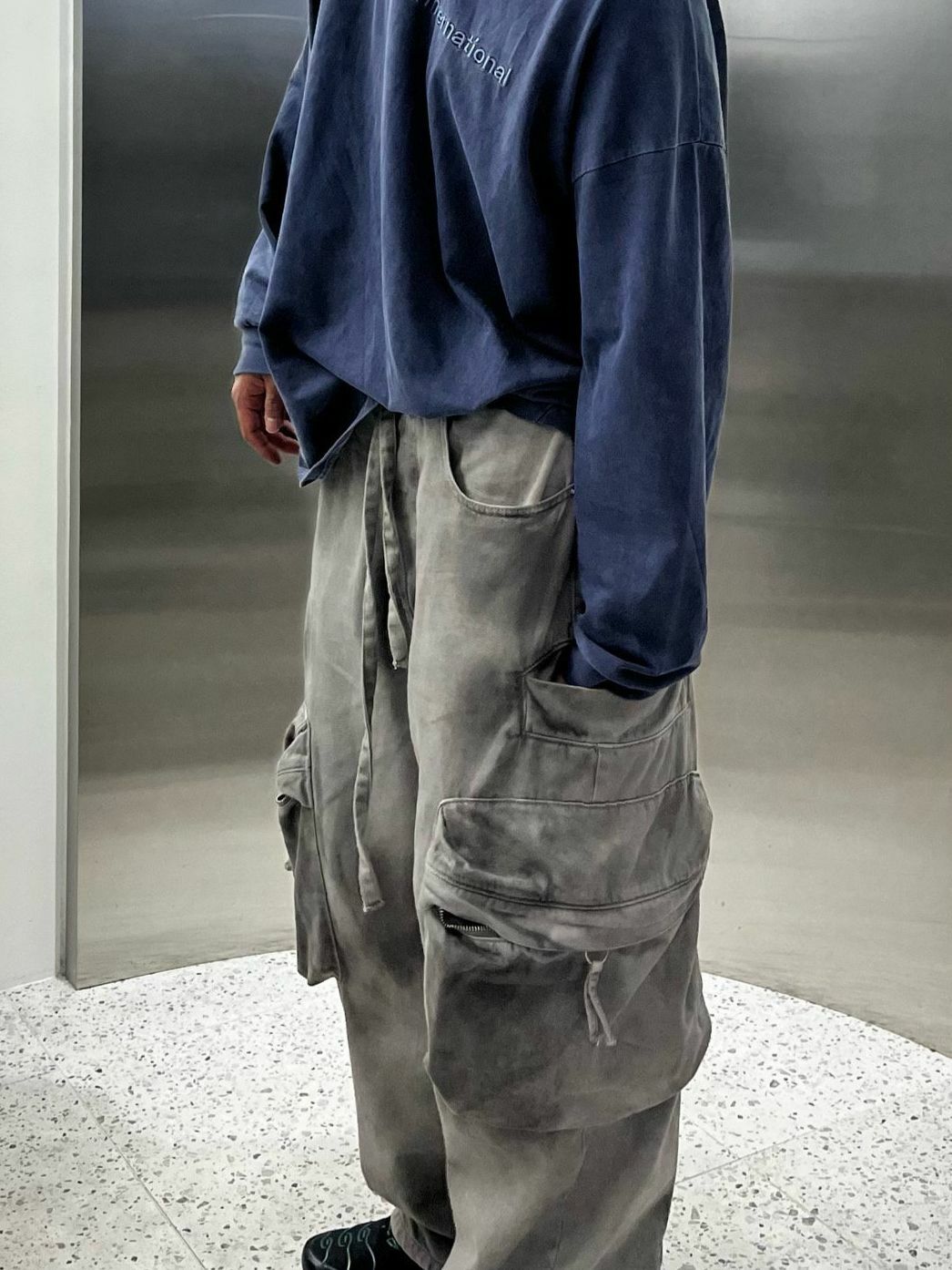 仿污工裝鬆身褲 HAND-050P