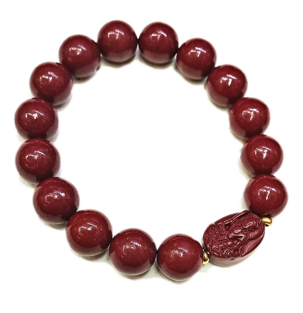 文殊菩薩{紫金砂 硃砂}手珠12mm【十方】153942