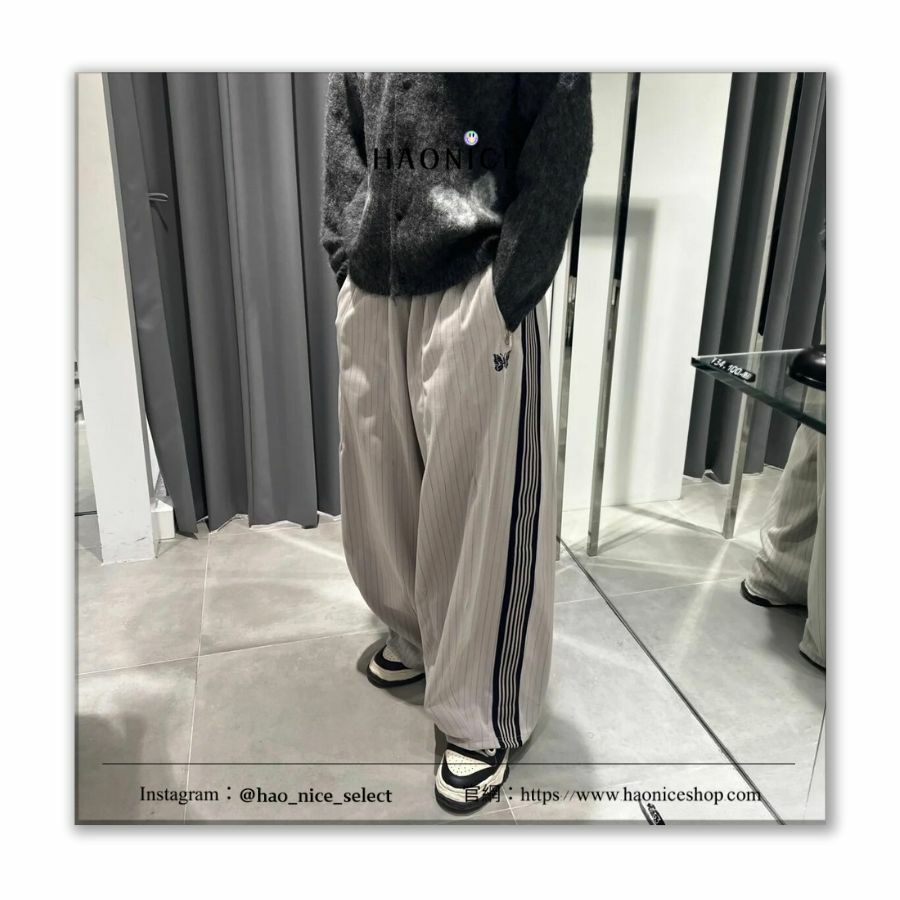 【HAO NICE】 NEEDLES x STUDIOUS 聯名✨條紋長褲 限定款 刺繡