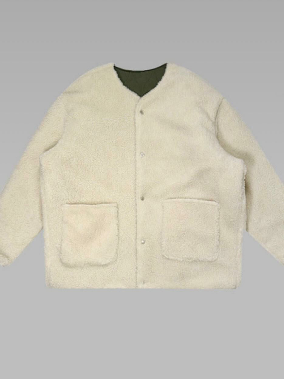 淨色毛毛開胸外套(雙面) LEGIT-JK034