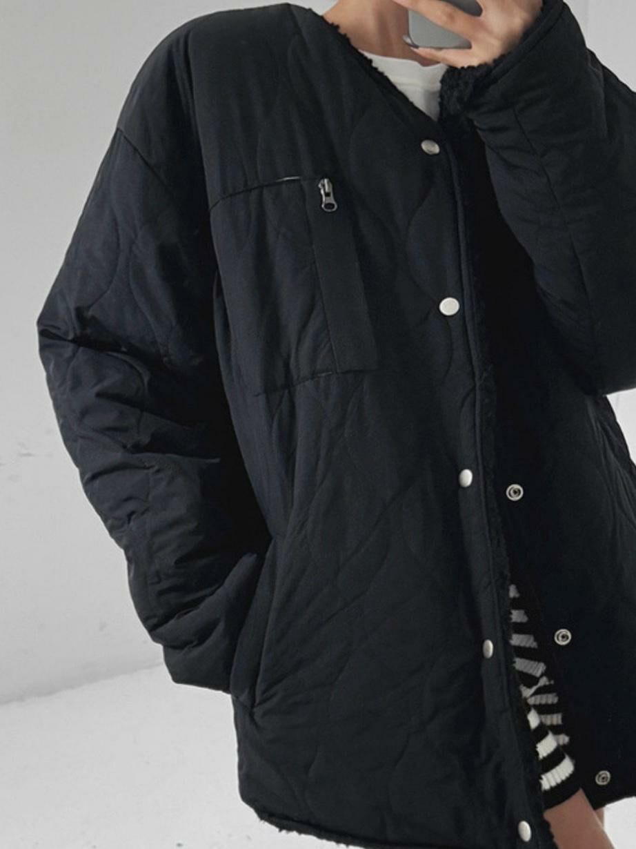 淨色毛毛開胸外套(雙面) LEGIT-JK034