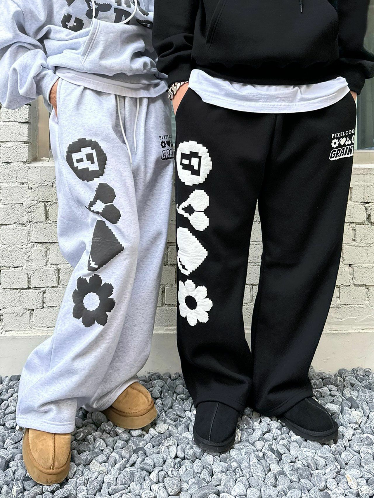 圖案可束腳鬆身運動褲 PLUS82HIYA-114P