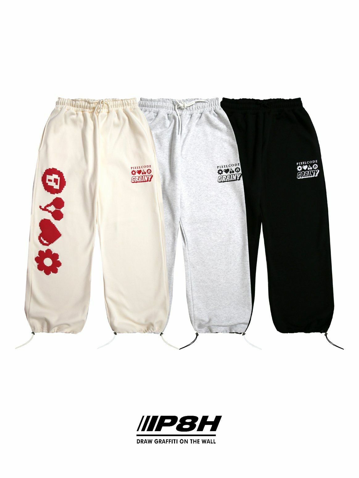 圖案可束腳鬆身運動褲 PLUS82HIYA-114P