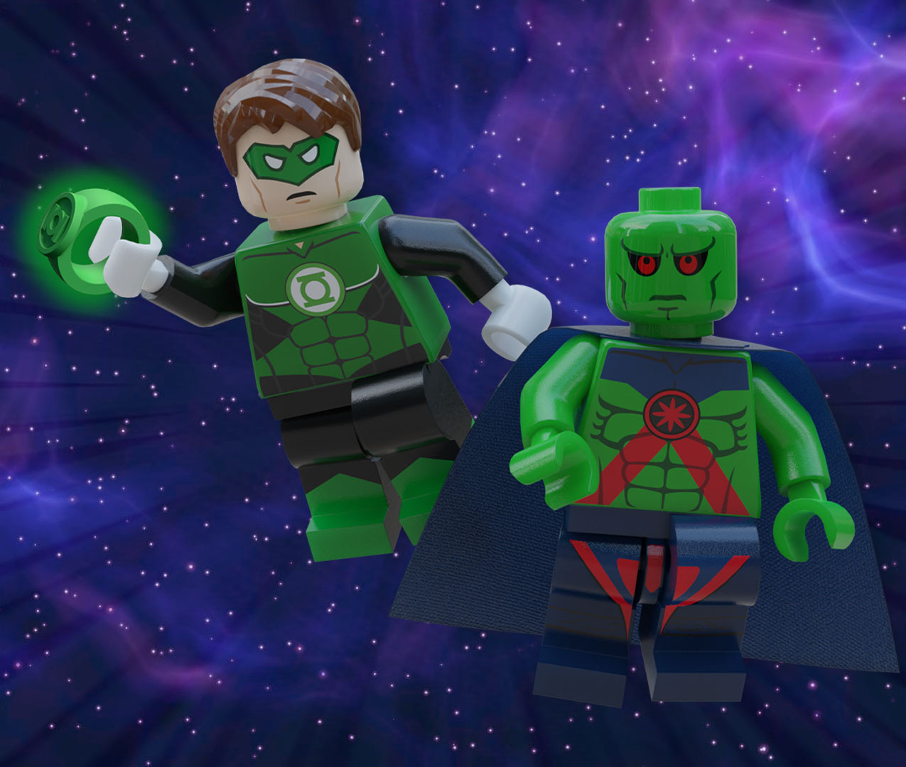 [Whirlwind Customs][In Stock] Green Lantern & Martian Manhunter [PADprinted]