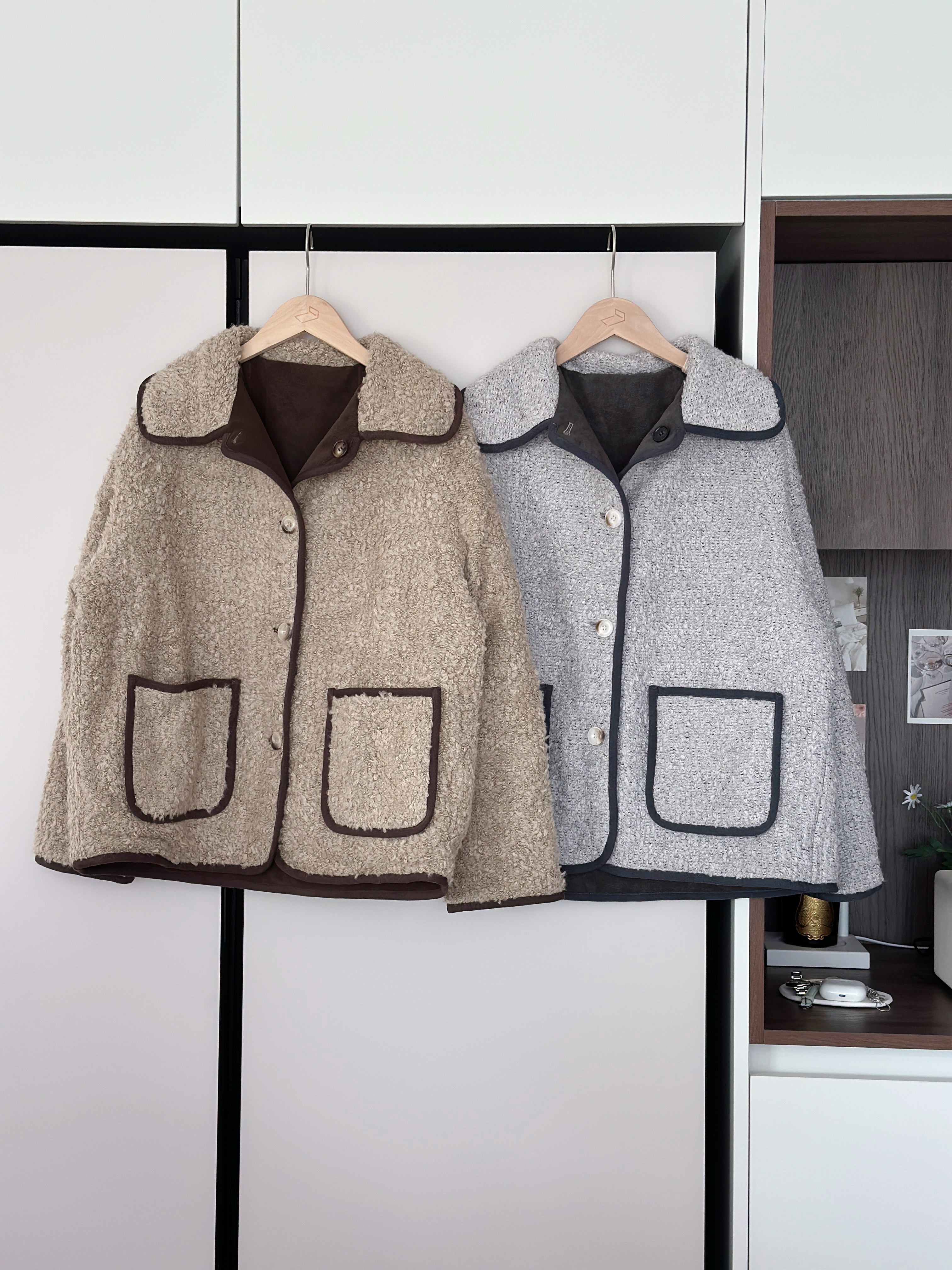 LSIBMADE33 雙面毛毛猄皮外套-2色