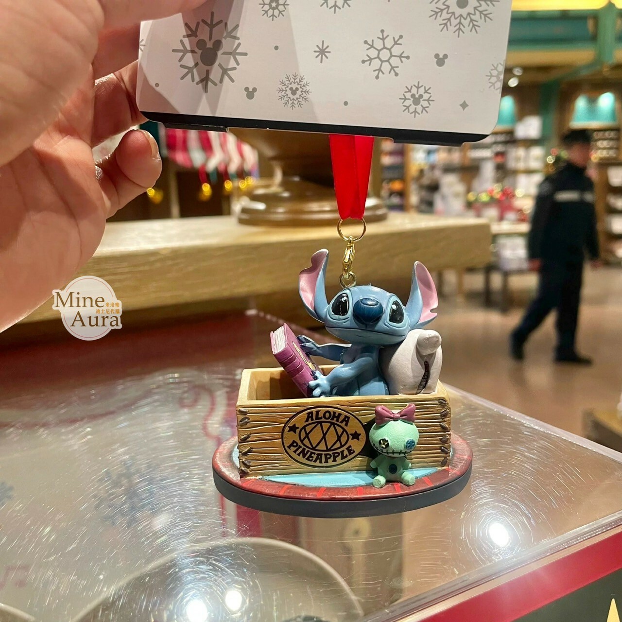 聖誕節限定 史迪奇 Stitch 看書造型 聖誕樹 掛飾 星際寶貝 Lilo & Stitch -上海迪士尼樂園