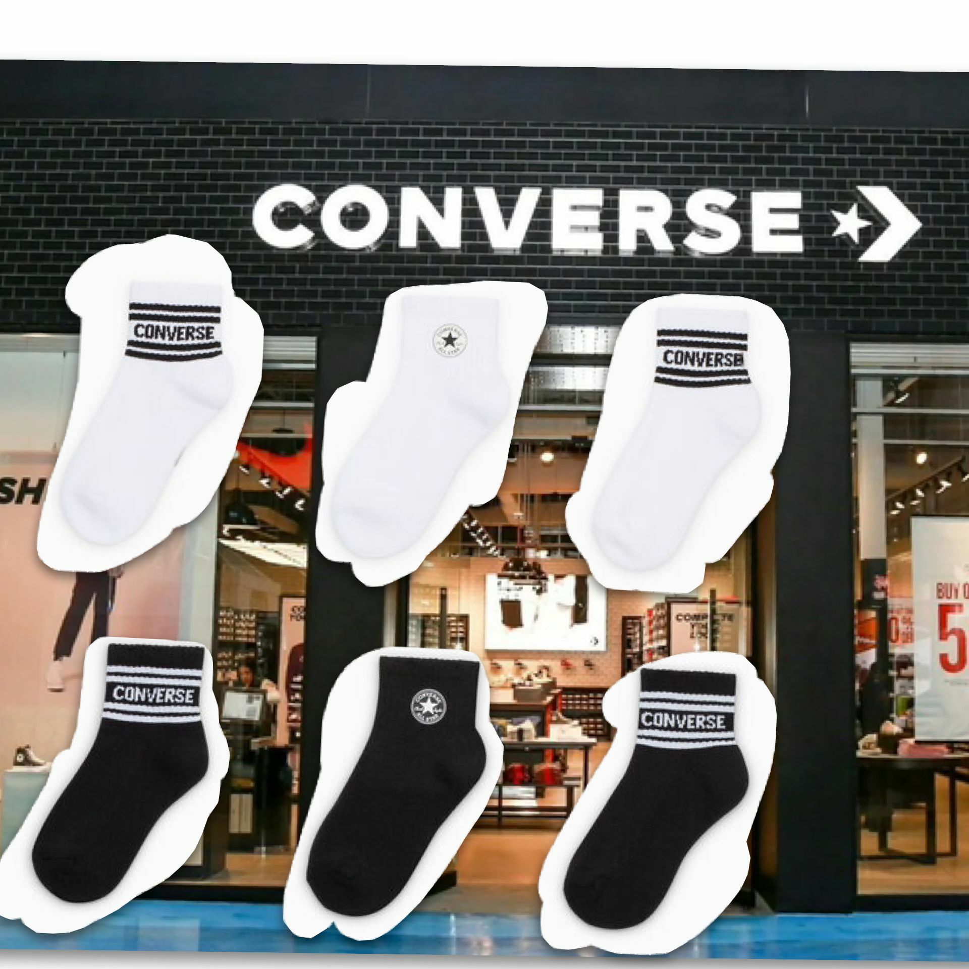 【預購】Converse G120512 童襪6-pack （size-7-9）