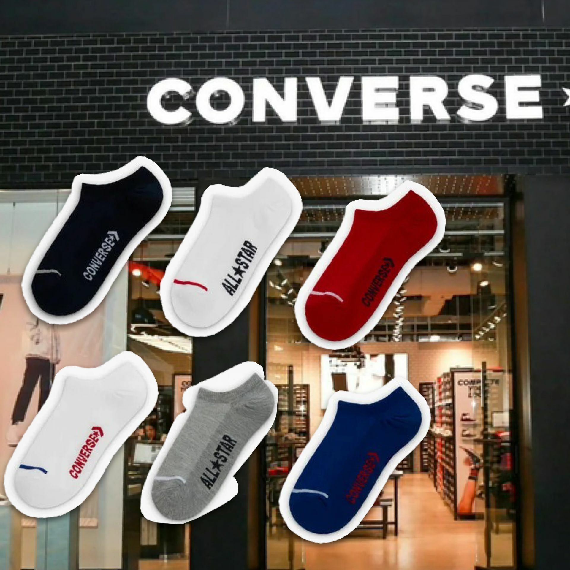 【預購】Converse G120513 童襪 6-pack （one size）