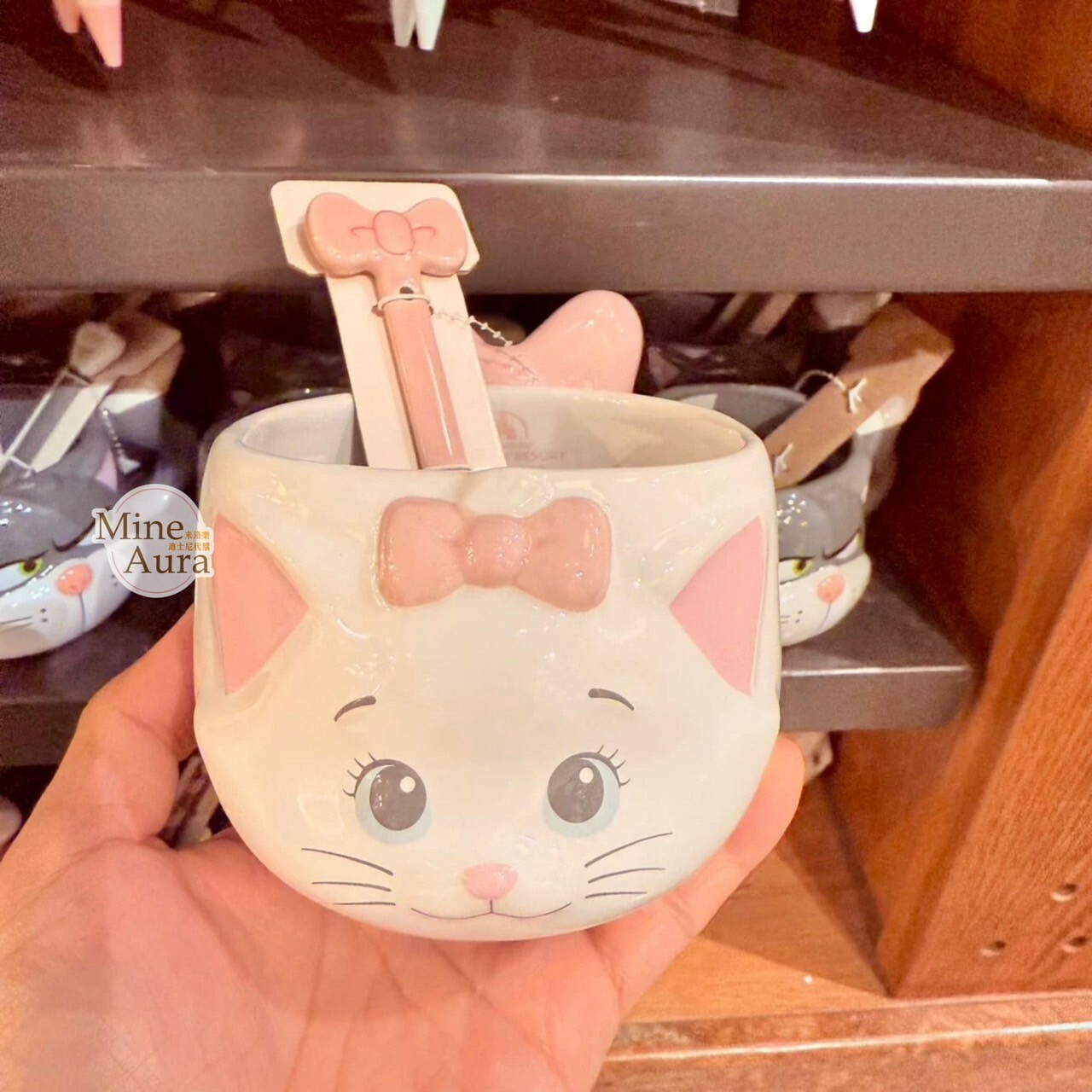 爪爪派對系列 瑪莉貓 Marie 湯勺+馬克杯 組 貓兒歷險記 The Aristocats -上海迪士尼樂園