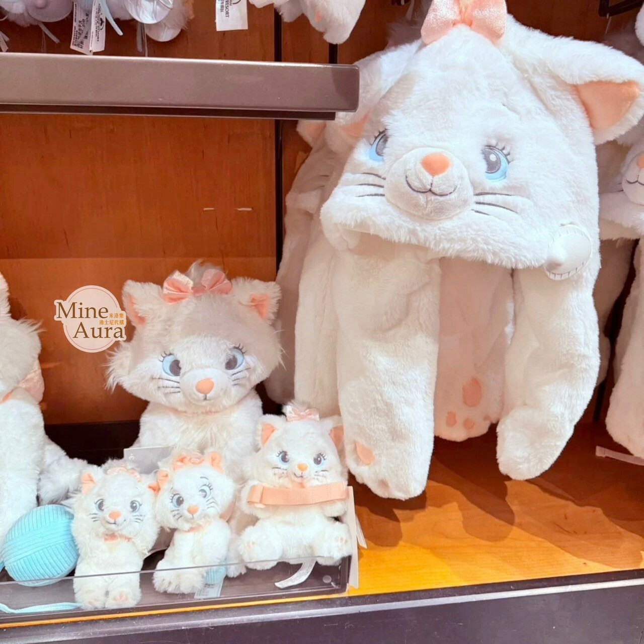 爪爪派對系列 瑪莉貓 Marie 絨毛大頭 造型 可動設計 頭套 保暖 帽子 貓兒歷險記 The Aristocats -上海迪士尼樂園