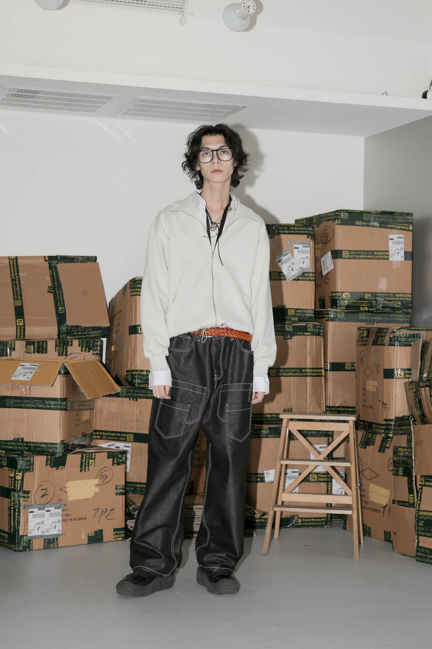 High Neck Crop Rivet Zip Up #外套