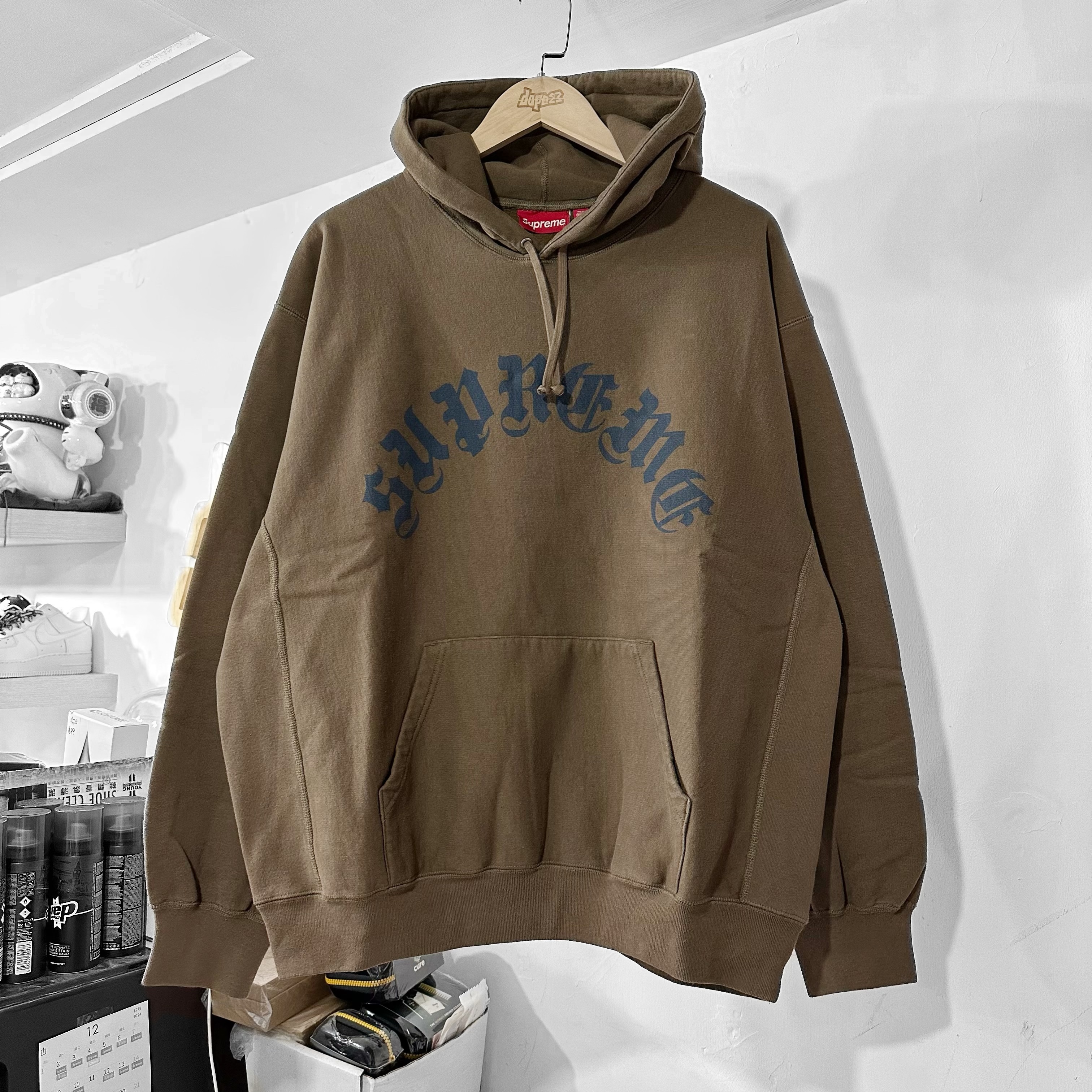 Supreme Printed Arc Hooded Sweatshirt Dusty Brown