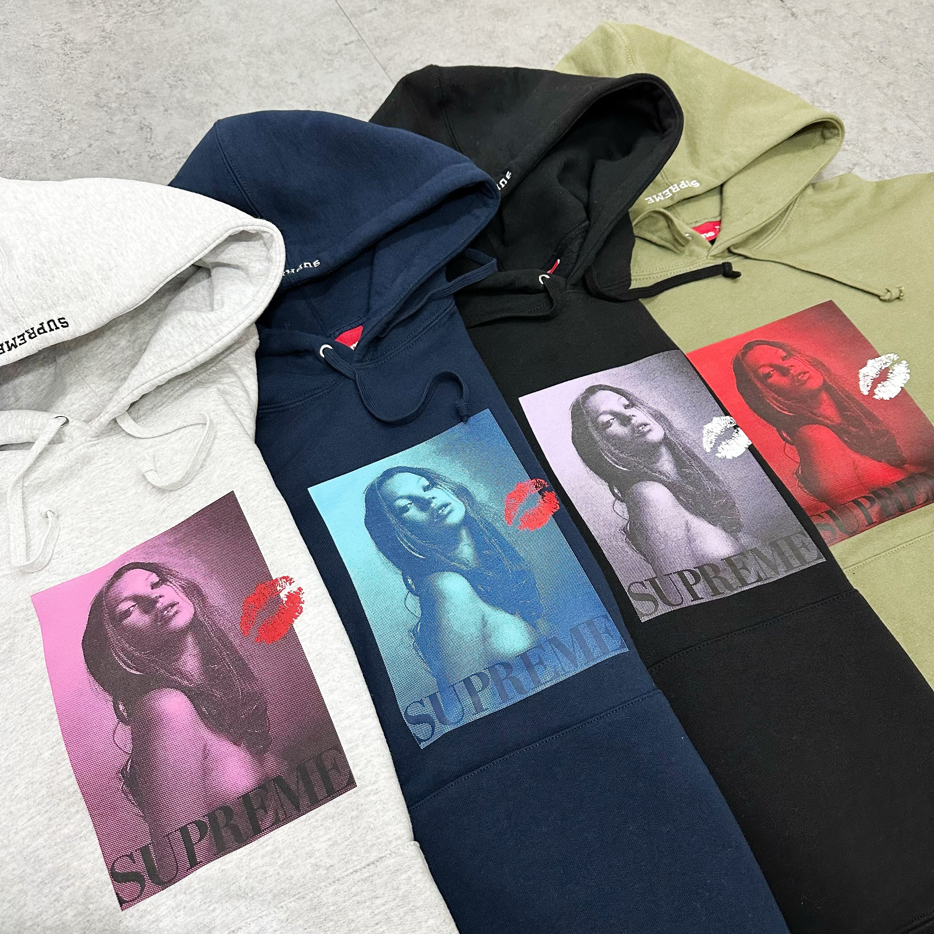 SUPREME KATE MOSS HOODED SWEATSHIRT OLIVE