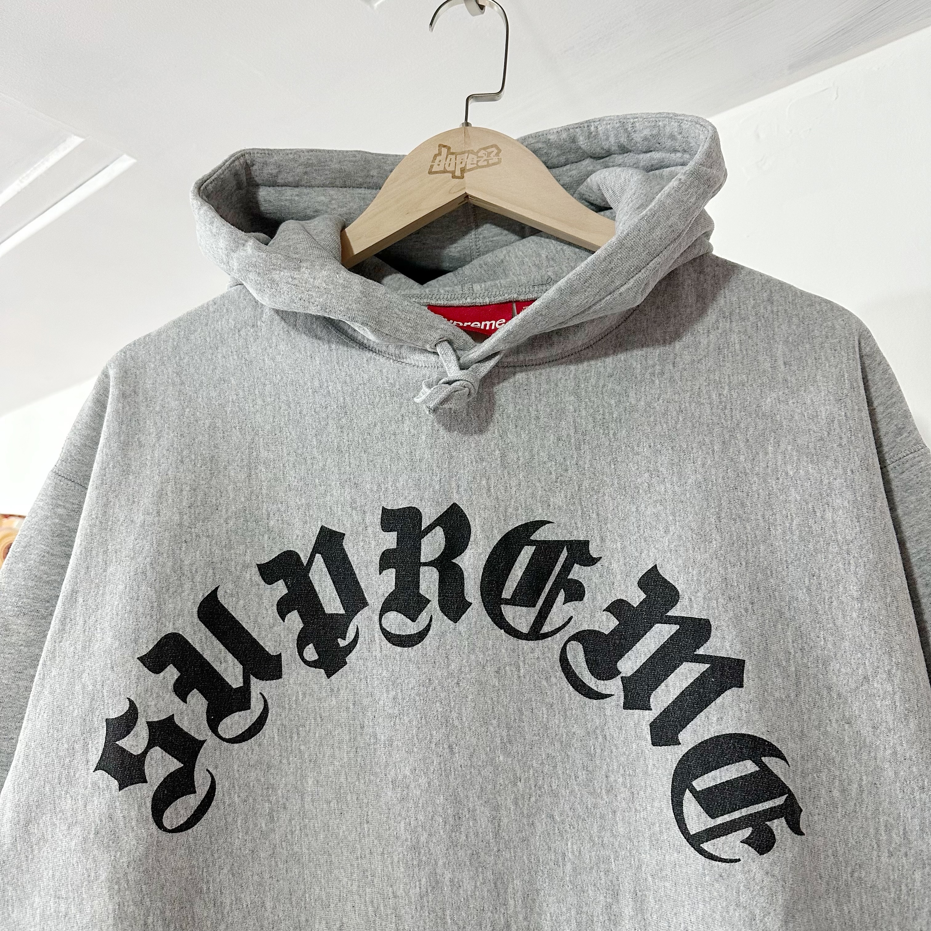 Supreme Printed Arc Hooded Sweatshirt Heather Grey