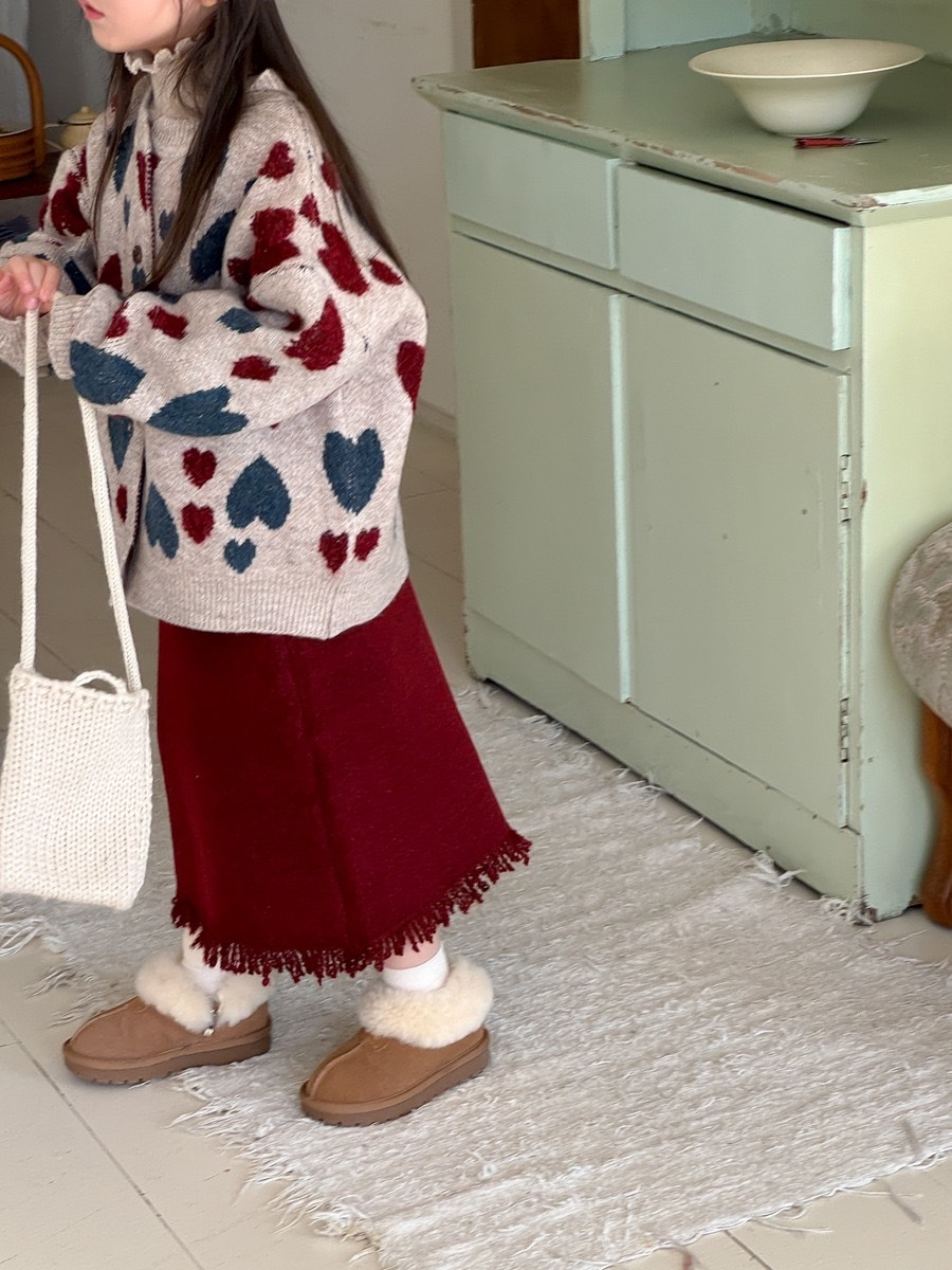 紅色流蘇針織裙