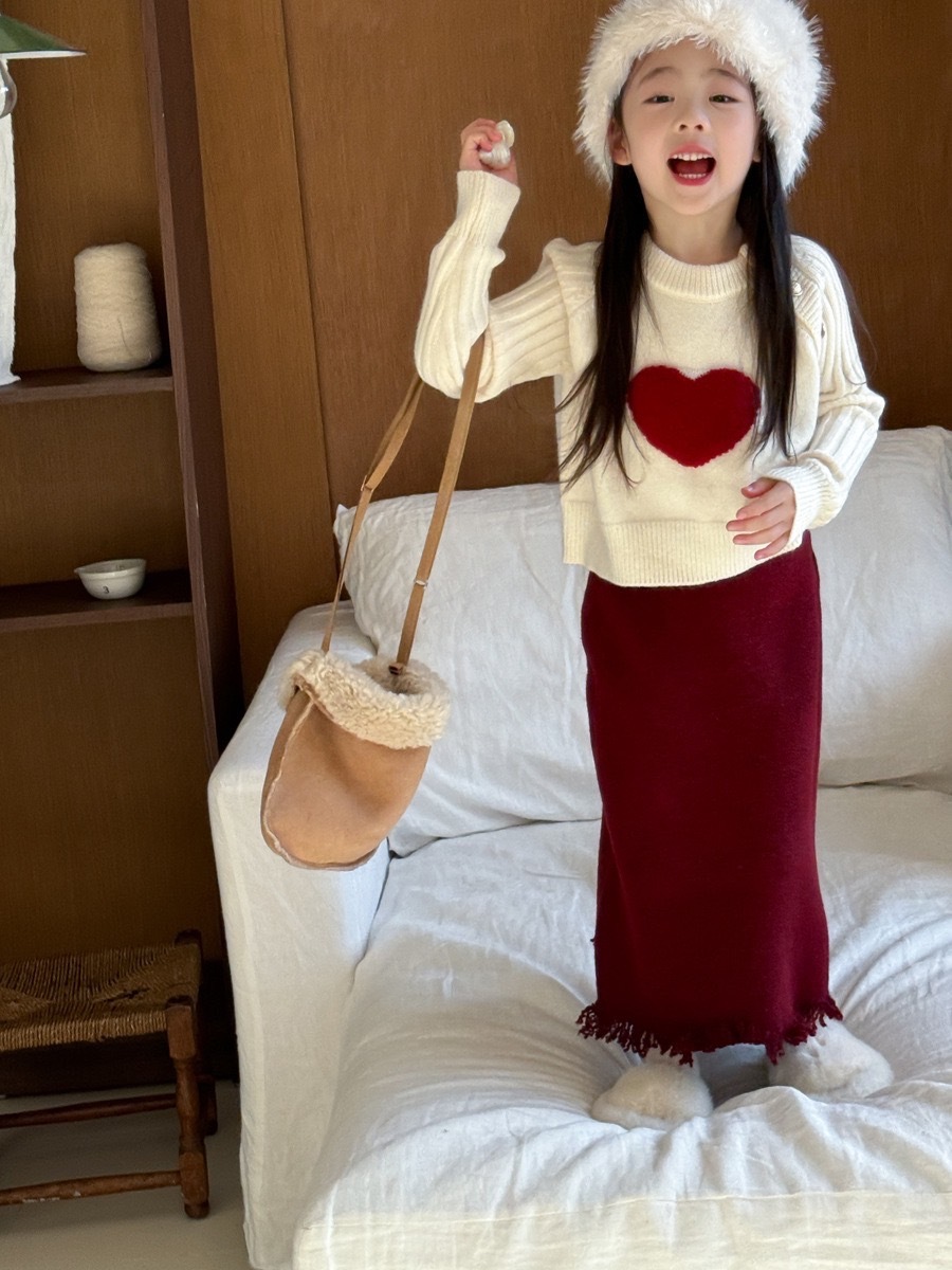 紅色流蘇針織裙