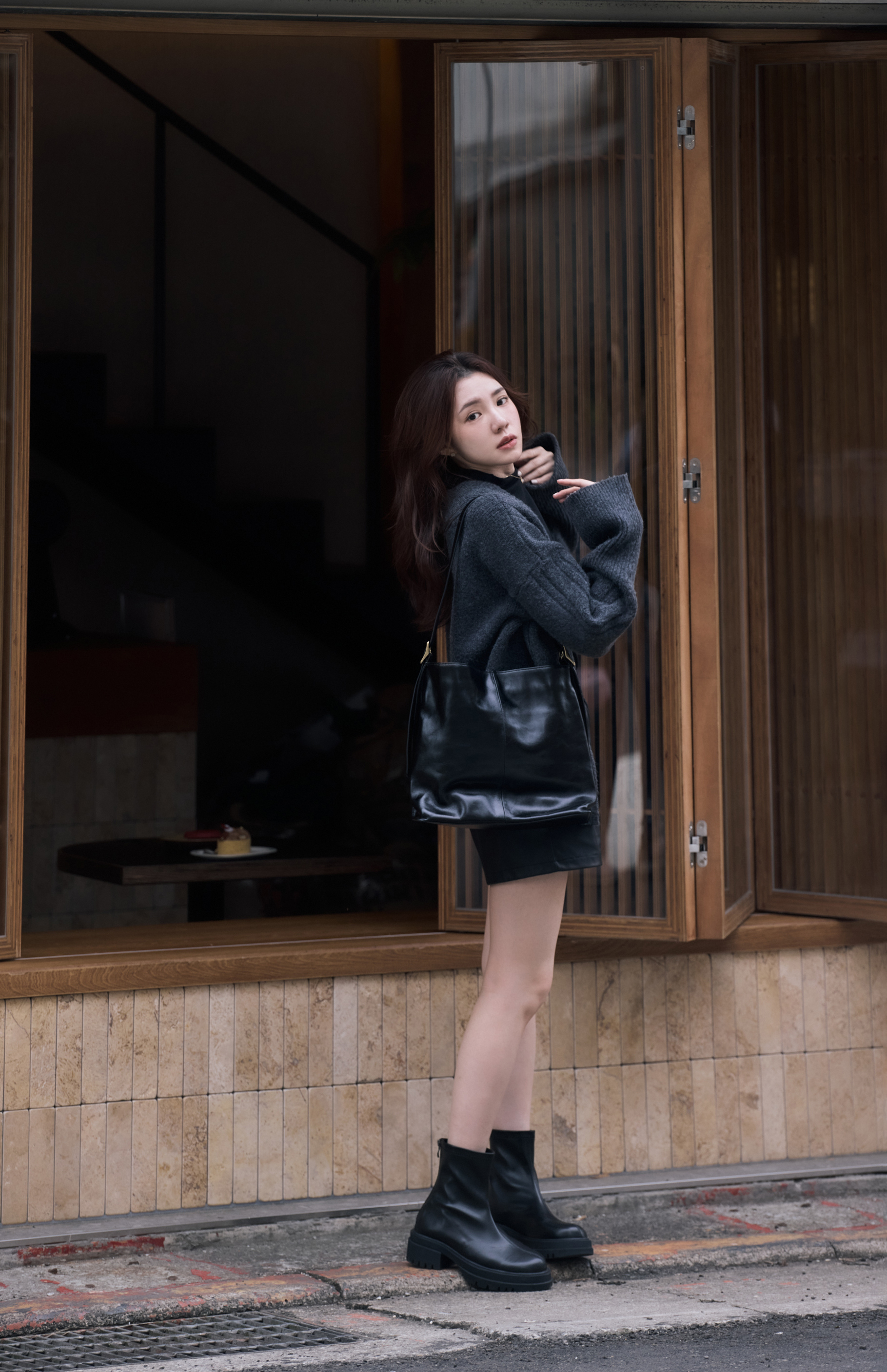 親膚針織開襟毛衣