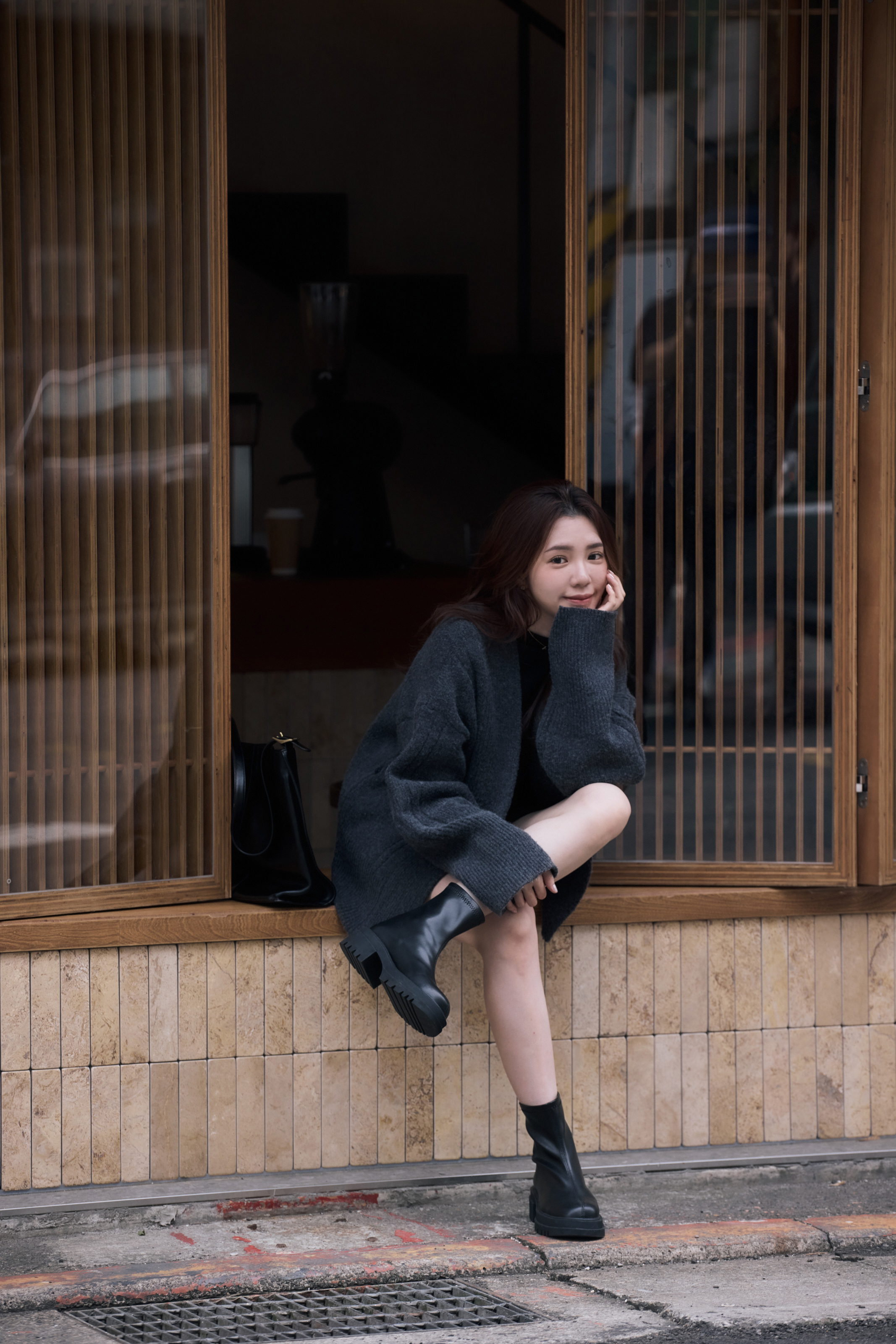 親膚針織開襟毛衣