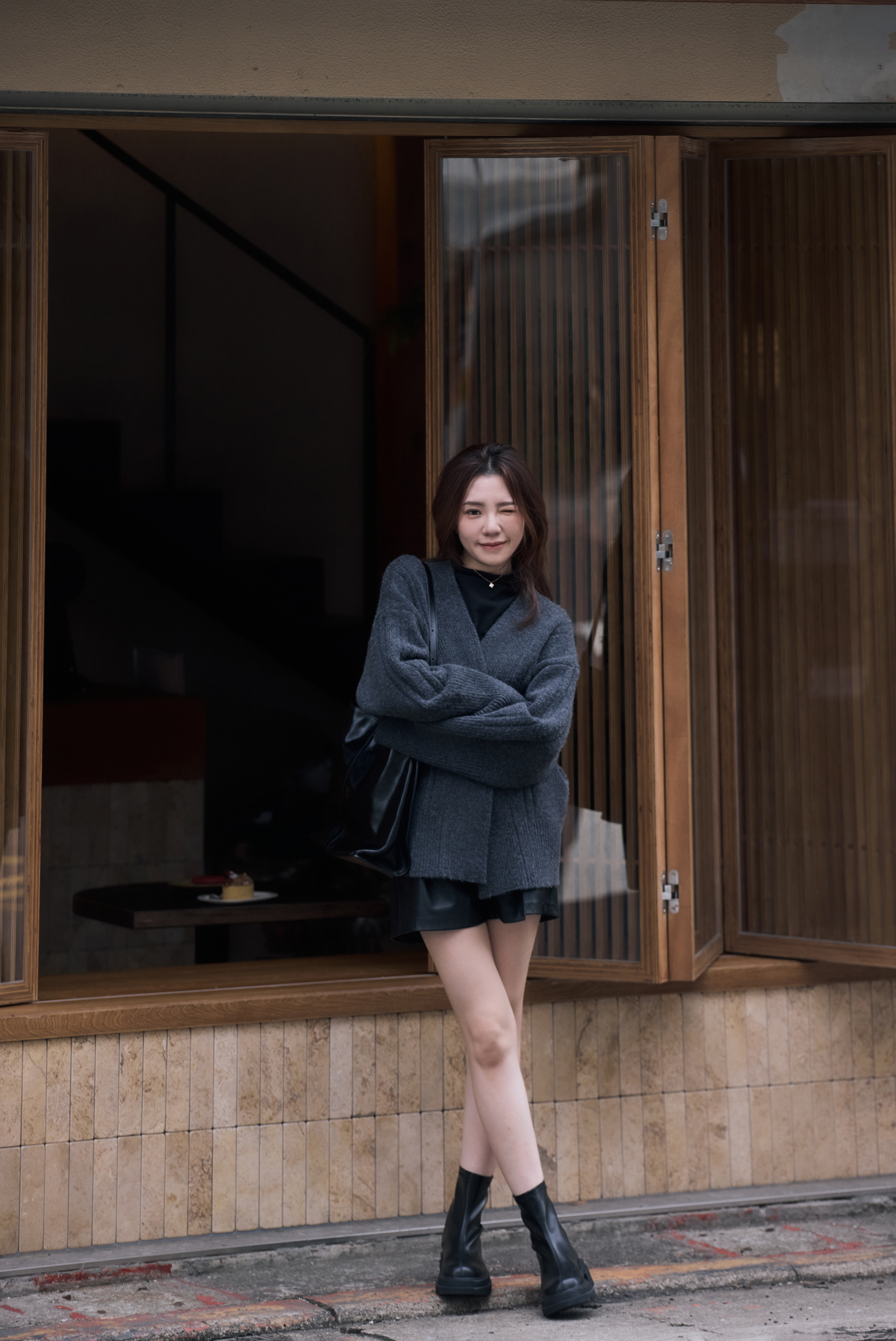 親膚針織開襟毛衣